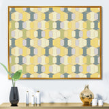 Abstract Retro Geometrical Design II Framed Canvas Vibrant Gold - 1.5 Thick