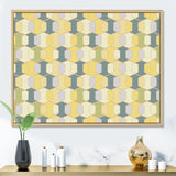 Abstract Retro Geometrical Design II Framed Canvas Matte White - 1.5 Thick