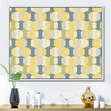 Abstract Retro Geometrical Design II Framed Canvas Matte White - 1.5 Thick