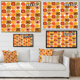 Abstract Retro Geometric Pattern VI Framed Print Matte White - 1.5 Width