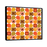 Abstract Retro Geometric Pattern VI Framed Canvas Vibrant Black - 1.5 Thick