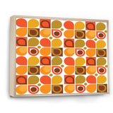 Abstract Retro Geometric Pattern VI Framed Canvas Matte White - 1.5 Thick