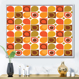 Abstract Retro Geometric Pattern VI Framed Canvas Matte White - 1.5 Thick