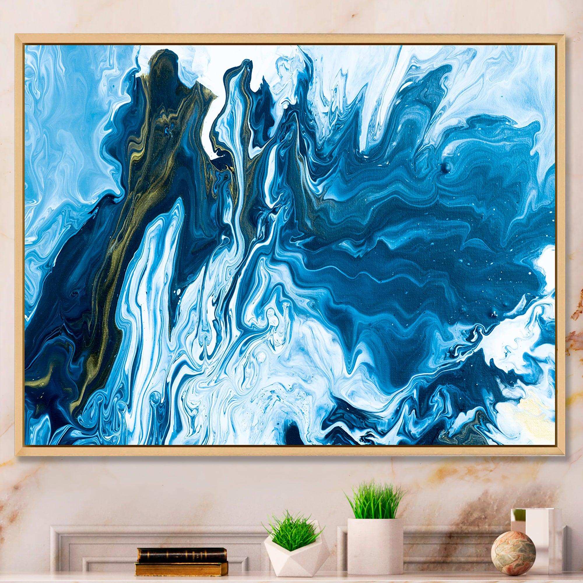 White, grey and White Hand Painted Marble Acrylic III