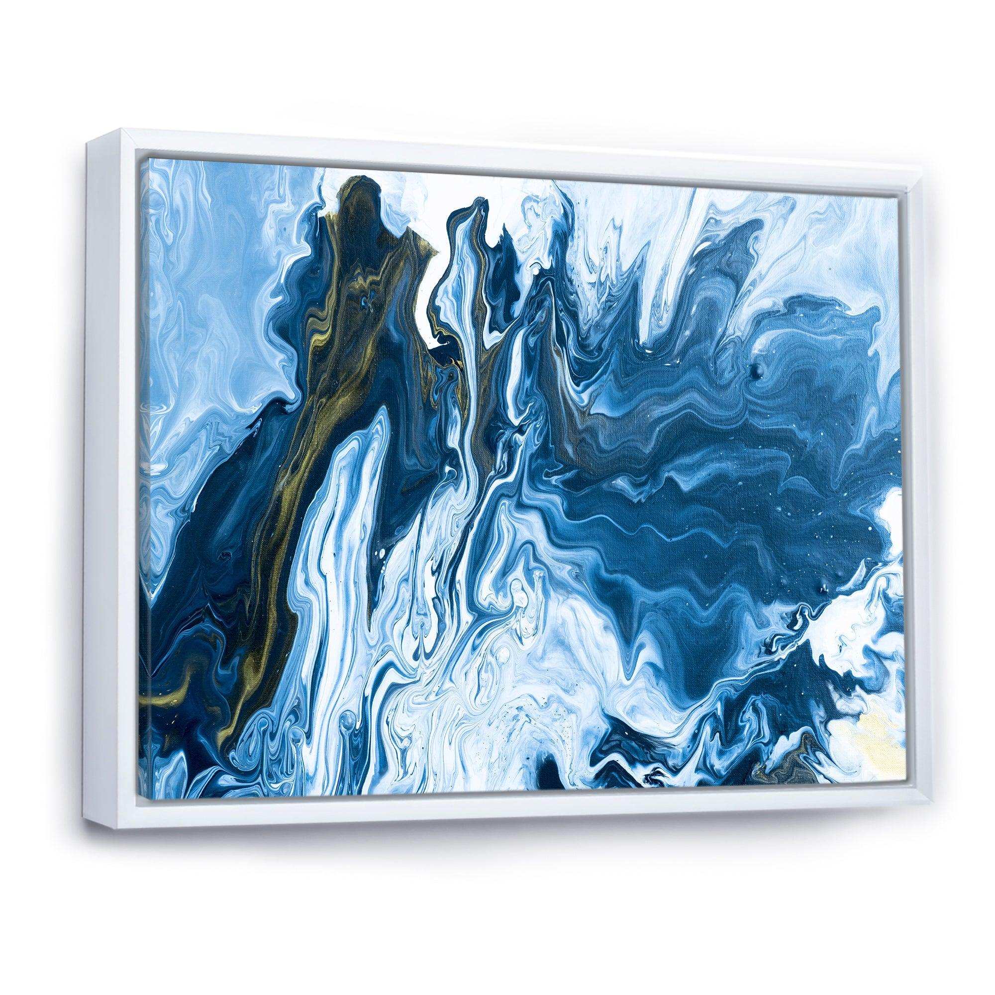 White, grey and White Hand Painted Marble Acrylic III