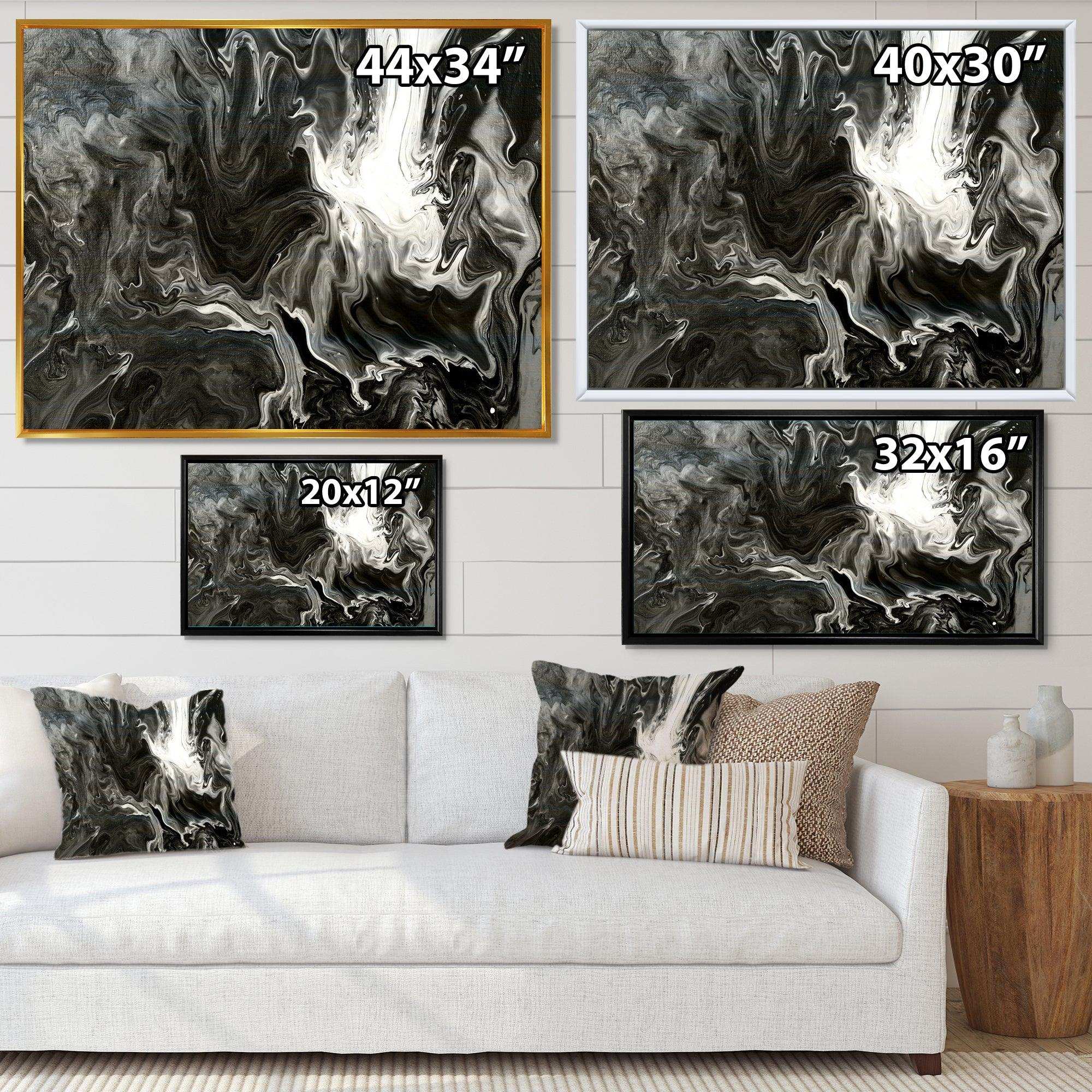 White, grey and White Hand Painted Marble Acrylic IV