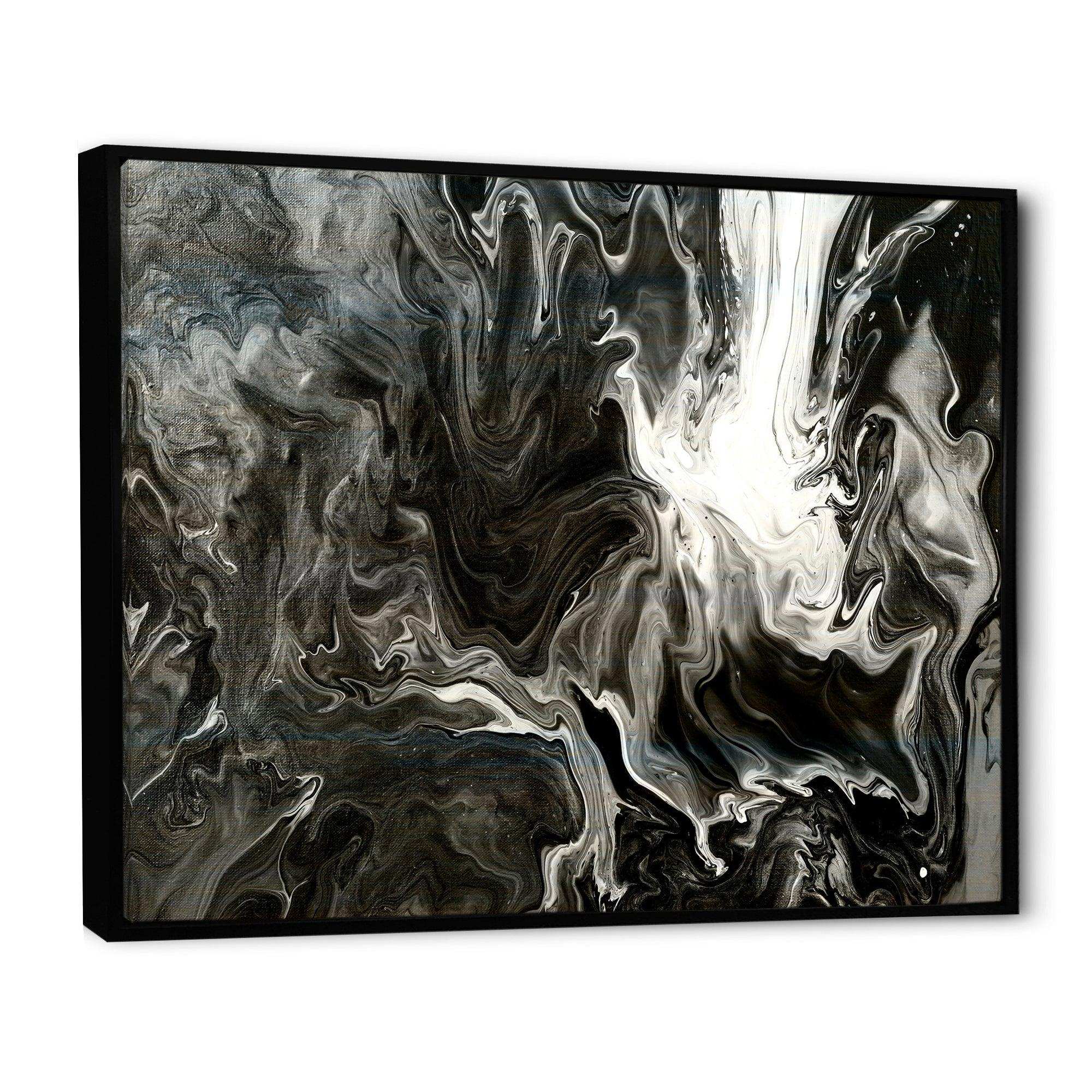 White, grey and White Hand Painted Marble Acrylic IV