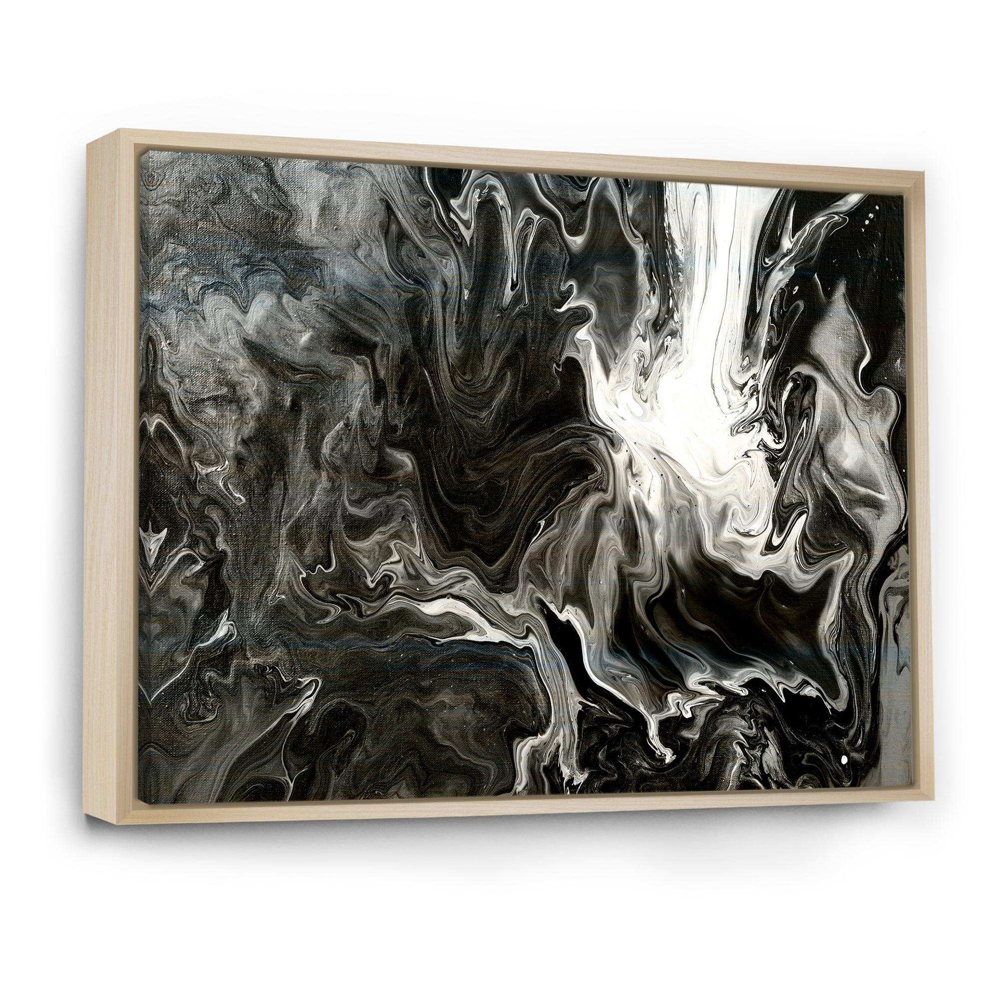 White, grey and White Hand Painted Marble Acrylic IV