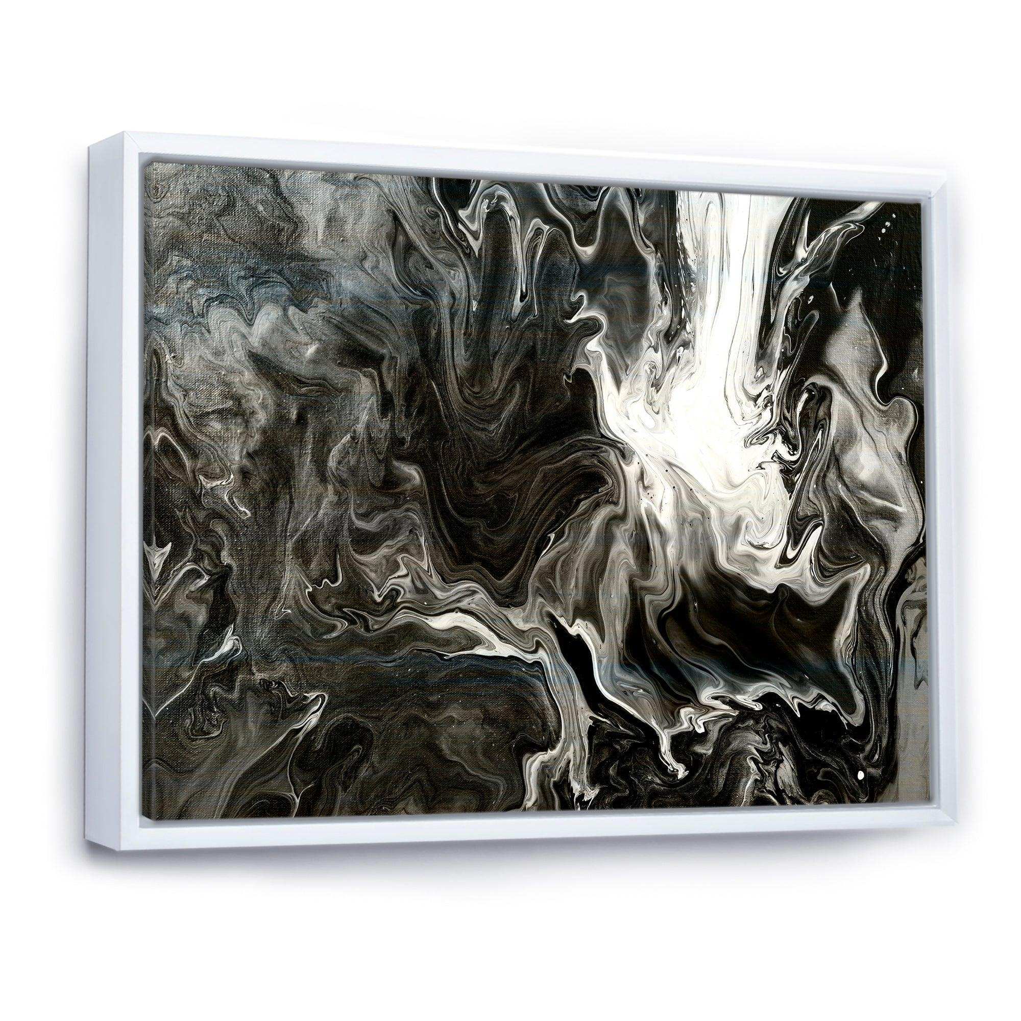 White, grey and White Hand Painted Marble Acrylic IV