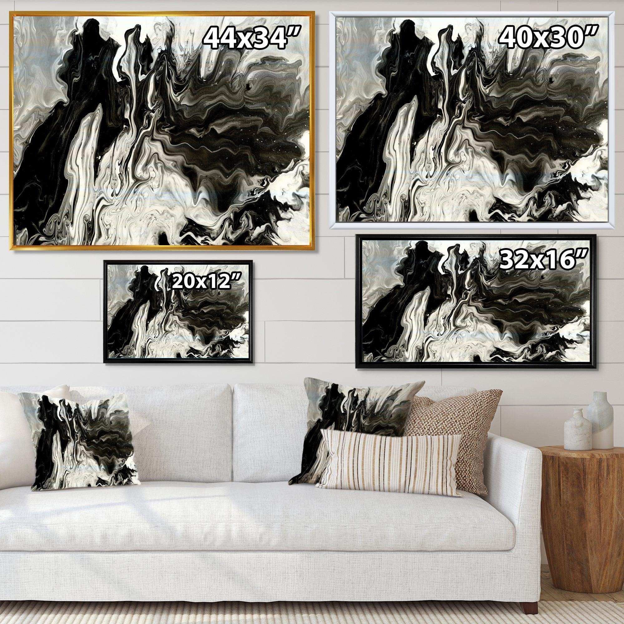 White, grey and White Hand Painted Marble Acrylic IX