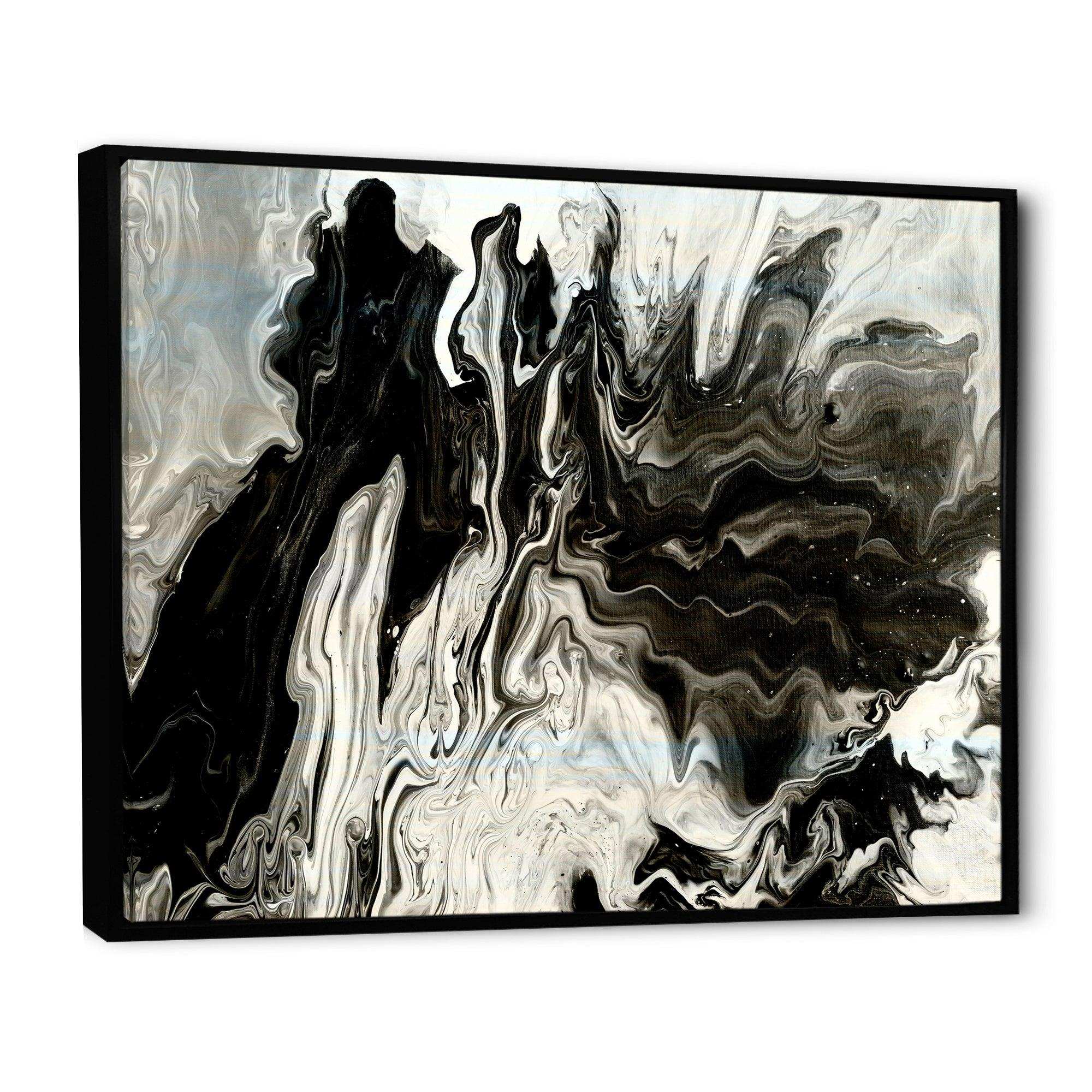 White, grey and White Hand Painted Marble Acrylic IX