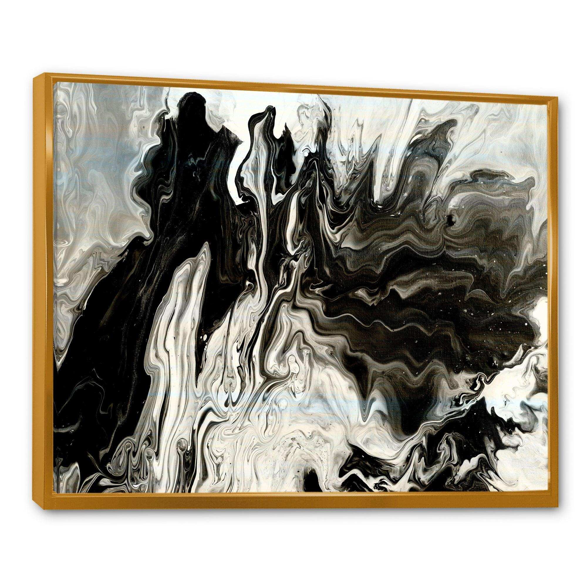 White, grey and White Hand Painted Marble Acrylic IX