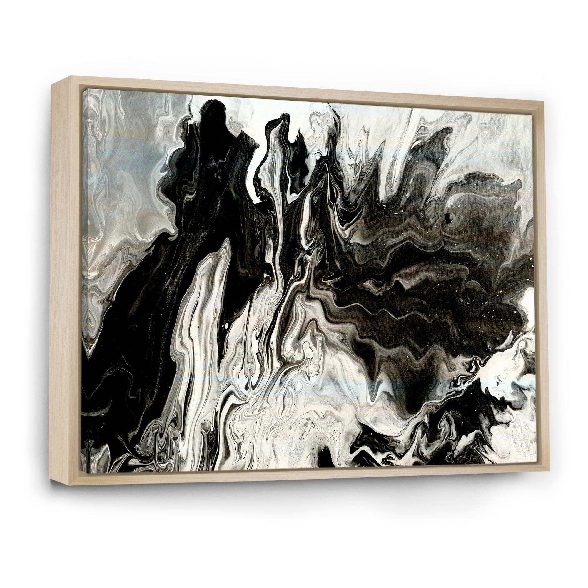 White, grey and White Hand Painted Marble Acrylic IX