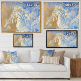Blue and Gold Liquid Hand Drawn Marble