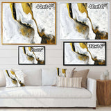 Gold and Black on White Acrylic Marble