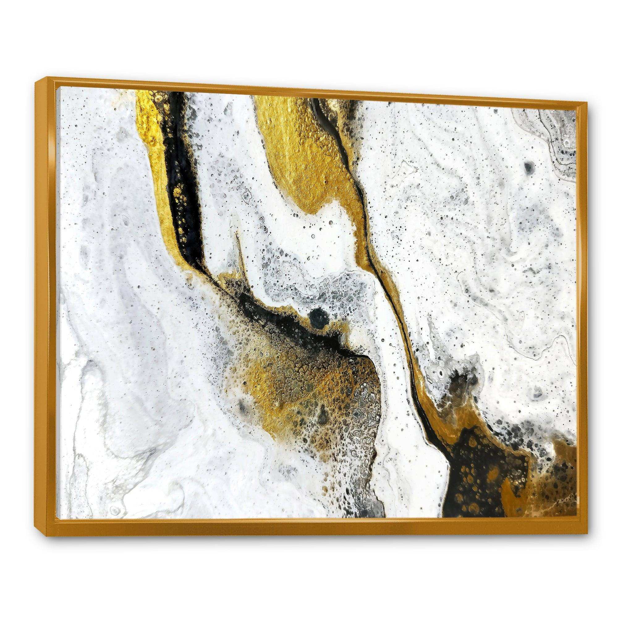 Gold and Black on White Acrylic Marble