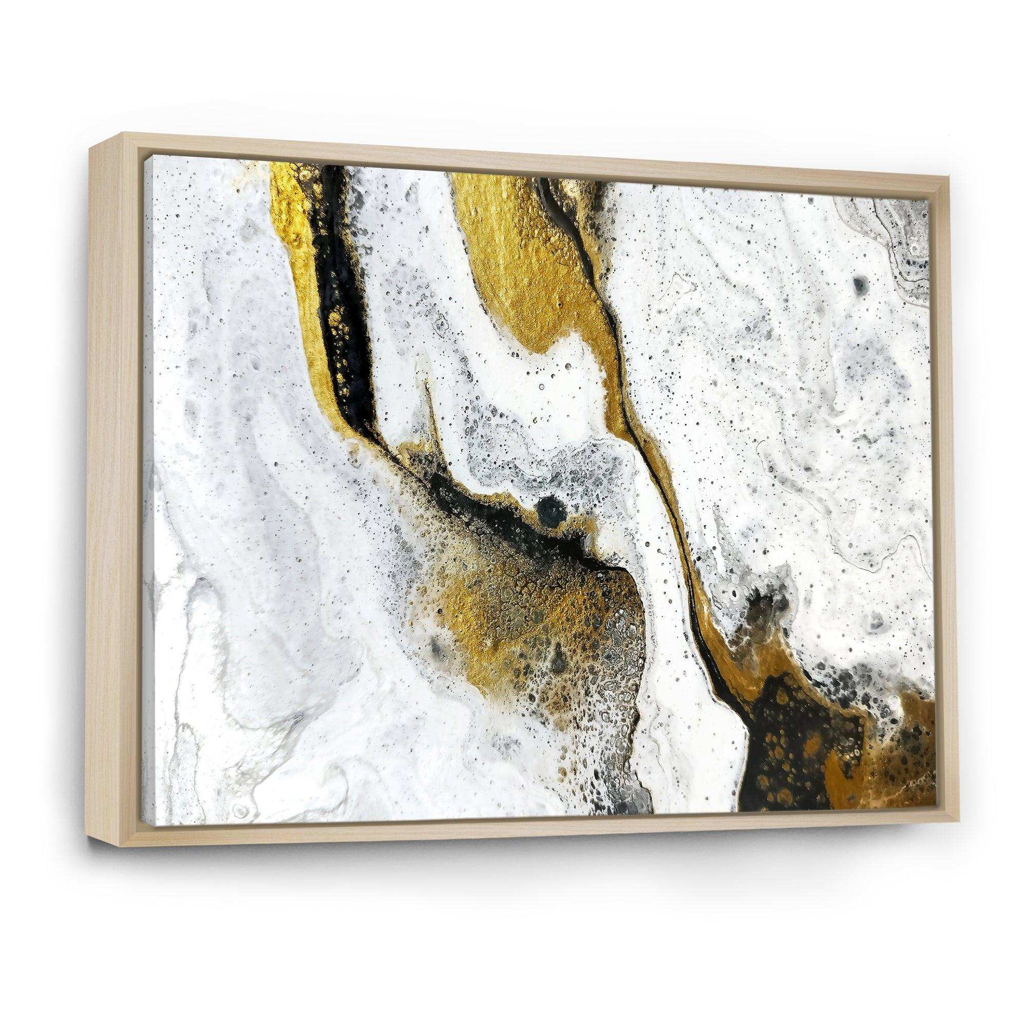 Gold and Black on White Acrylic Marble