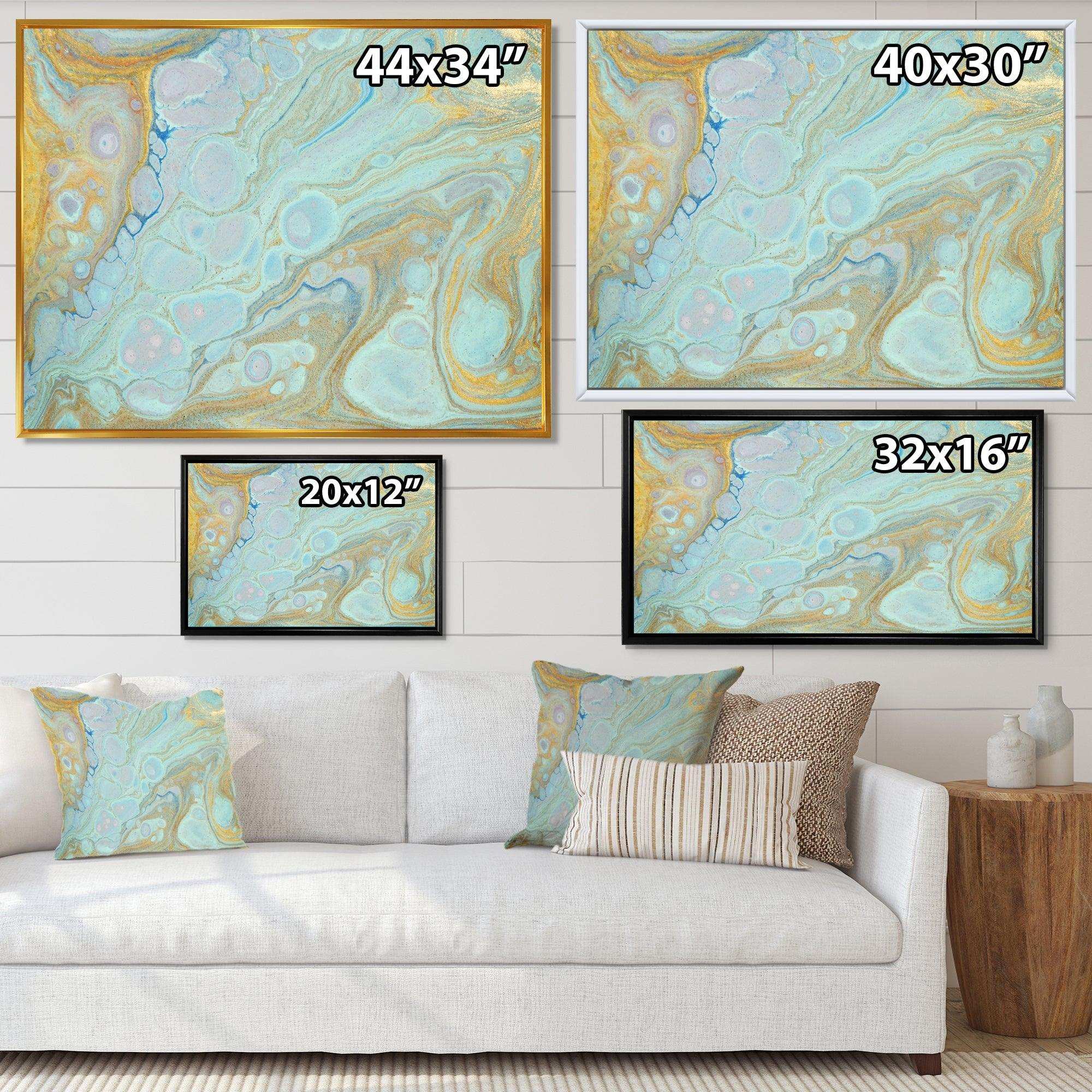 Blue and Gold Marble Agate Ripples II