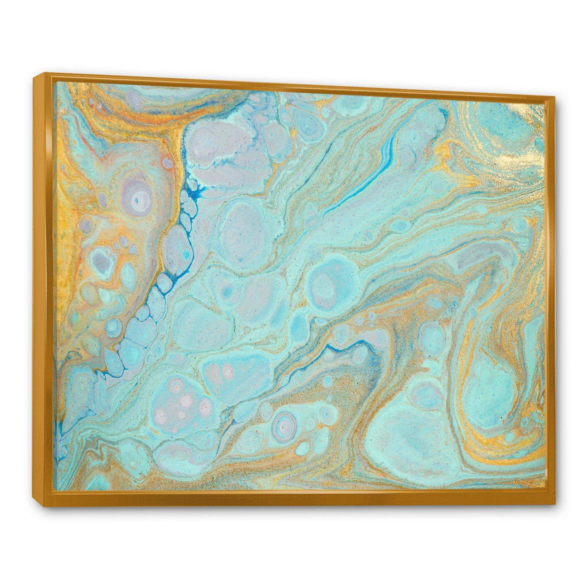 Blue and Gold Marble Agate Ripples II