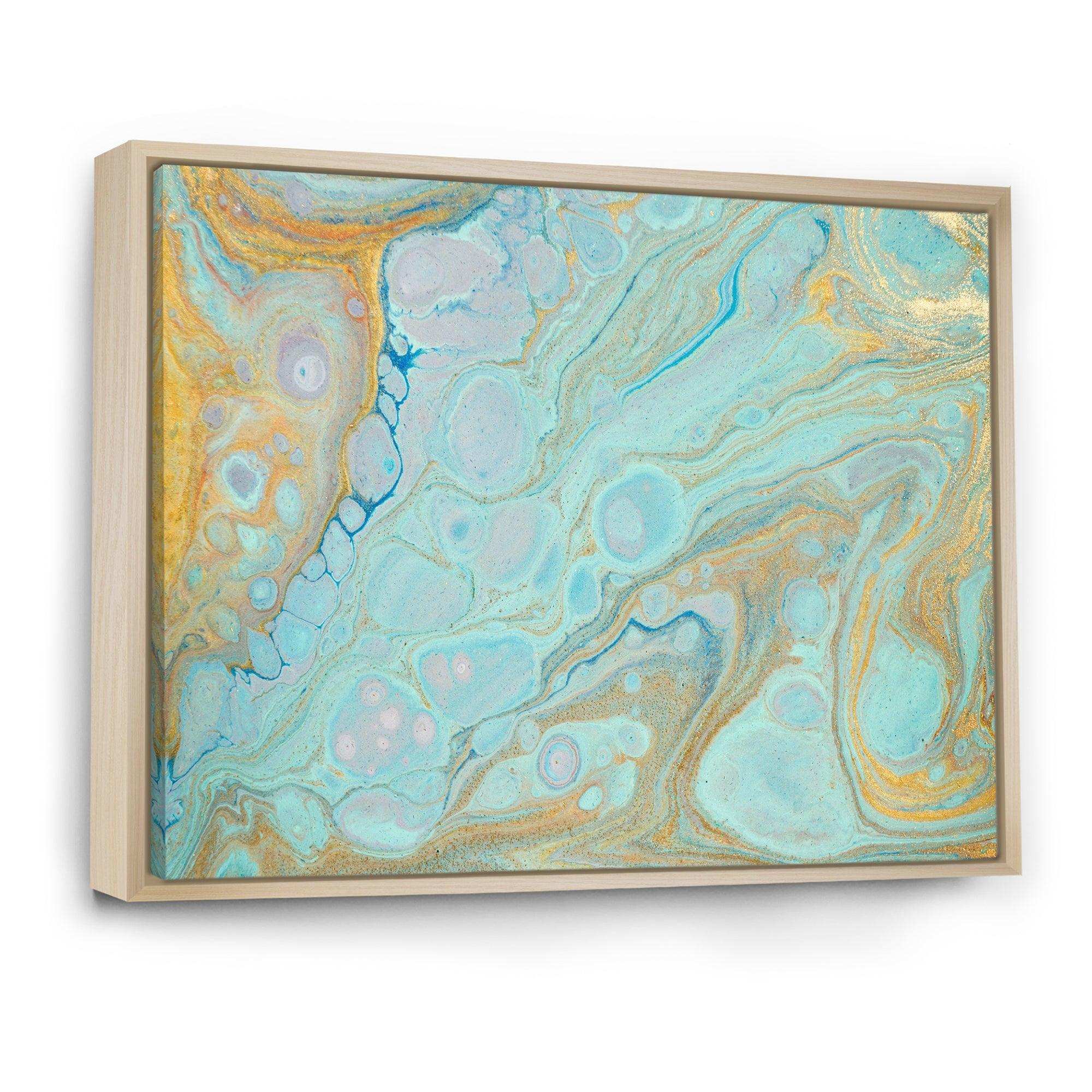 Blue and Gold Marble Agate Ripples II