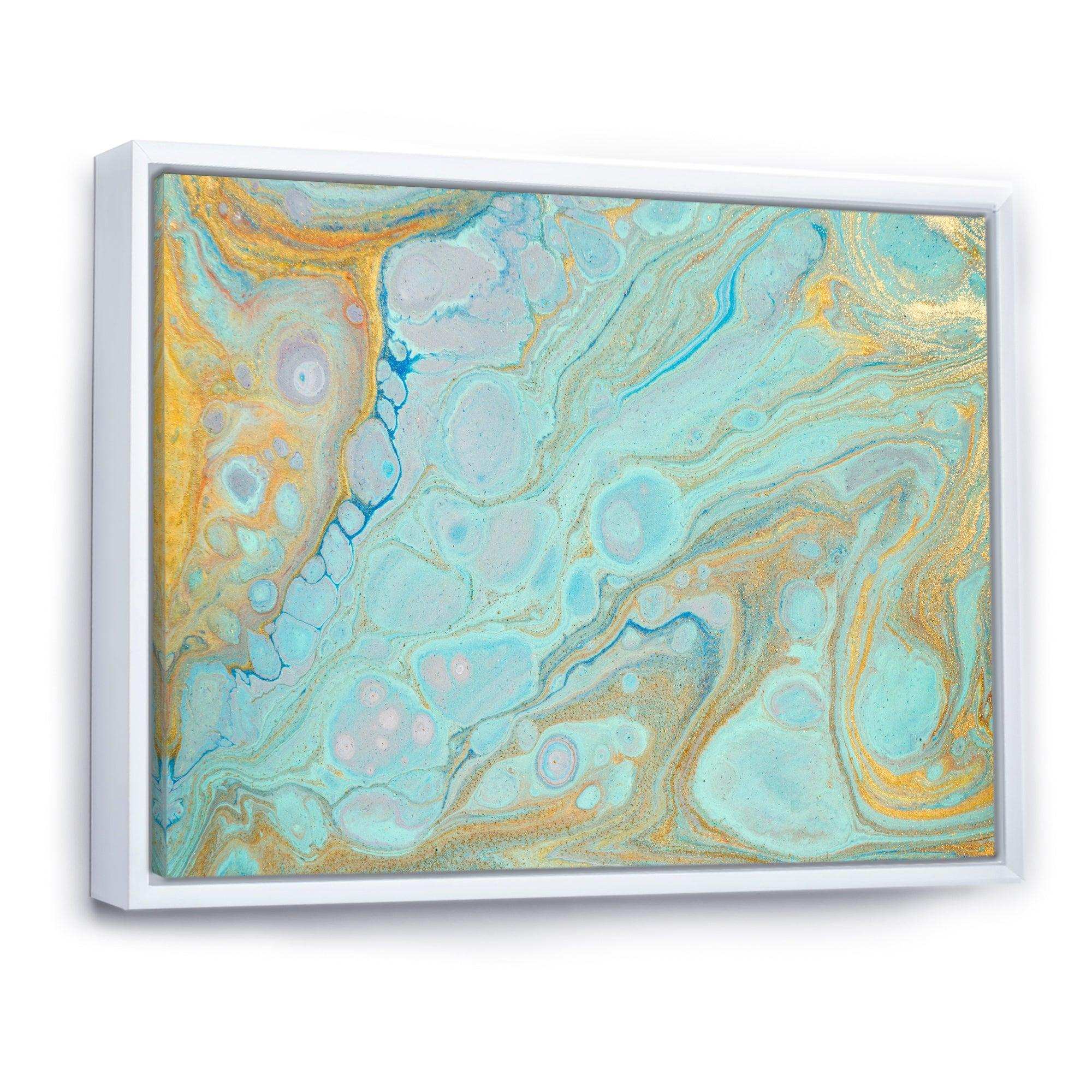 Blue and Gold Marble Agate Ripples II