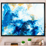 Blue and Gold Ocean Abstract Marble