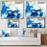 Blue and Gold Ocean Abstract Marble