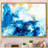 Blue and Gold Ocean Abstract Marble