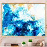 Blue and Gold Ocean Abstract Marble