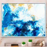 Blue and Gold Ocean Abstract Marble