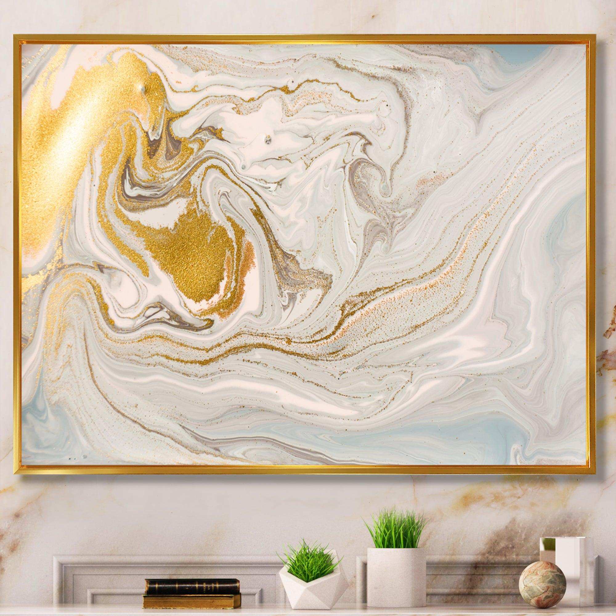 Pastel and Gold Glitter Marble
