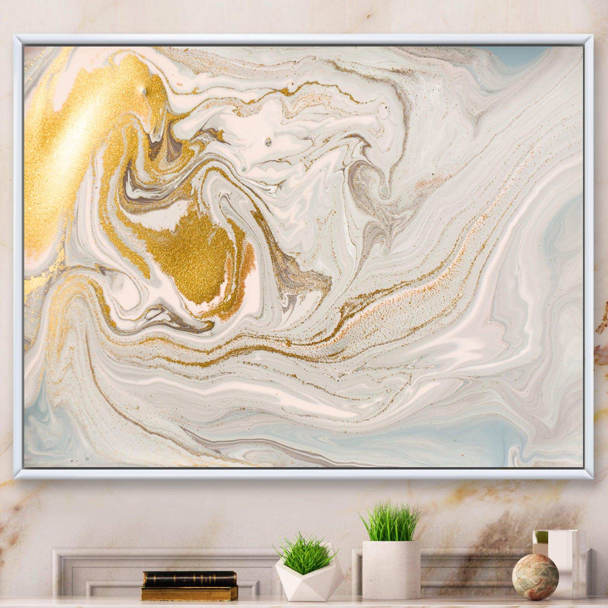Pastel and Gold Glitter Marble