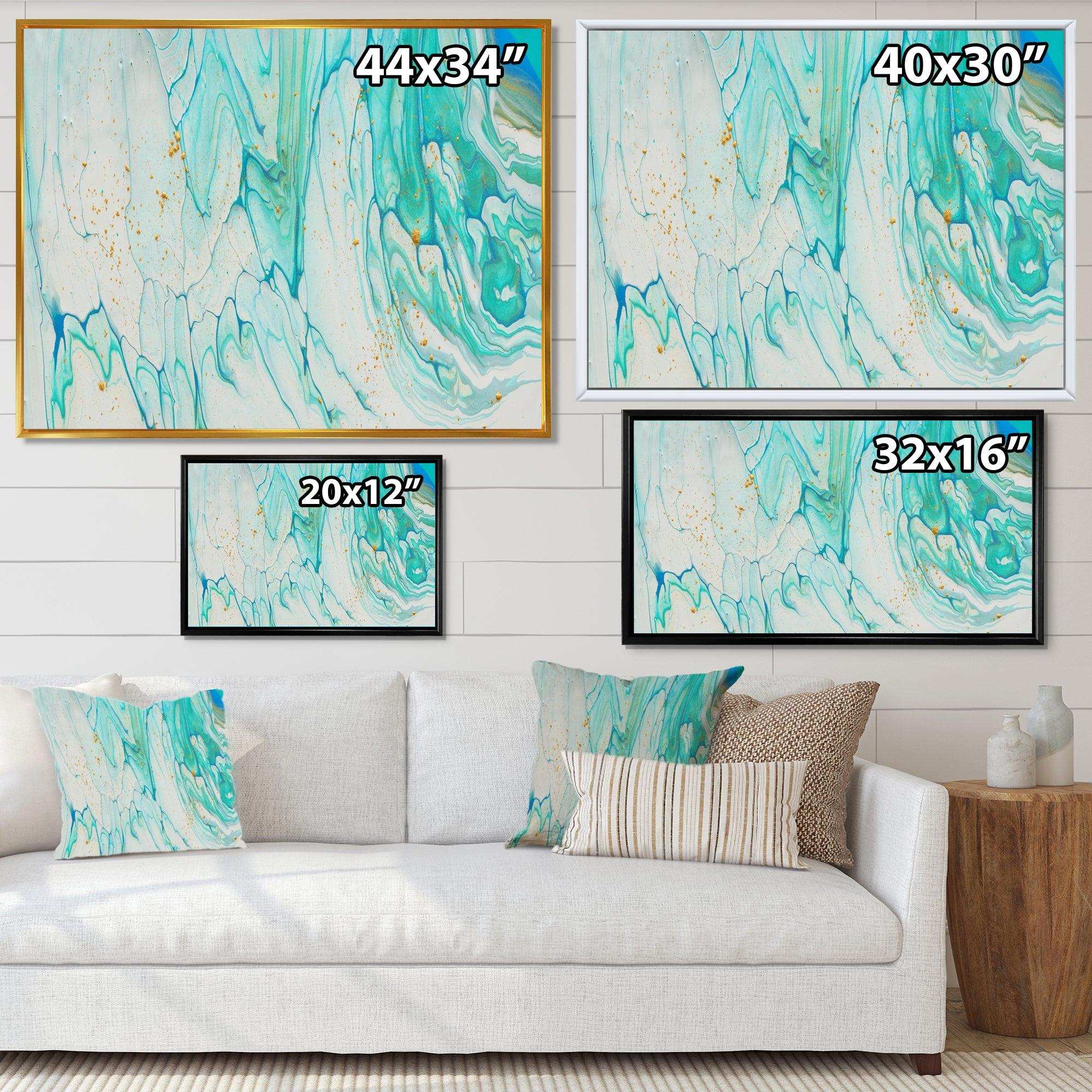 Blue Pastel White and Gold Marble