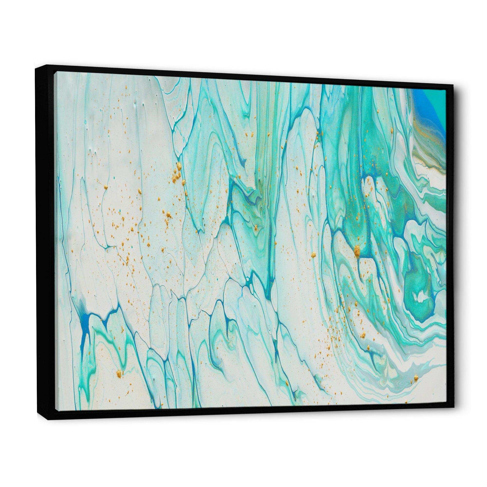 Blue Pastel White and Gold Marble