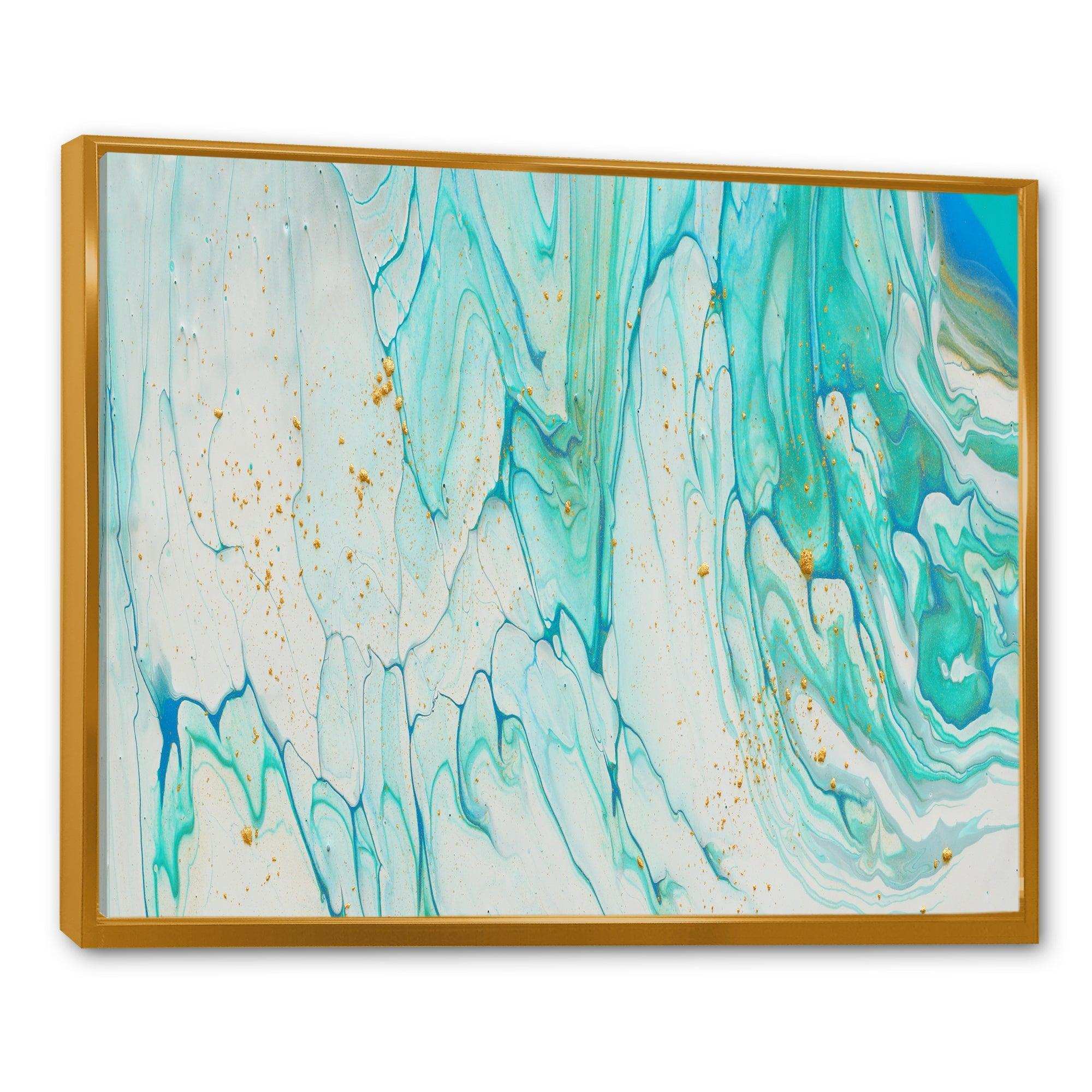 Blue Pastel White and Gold Marble