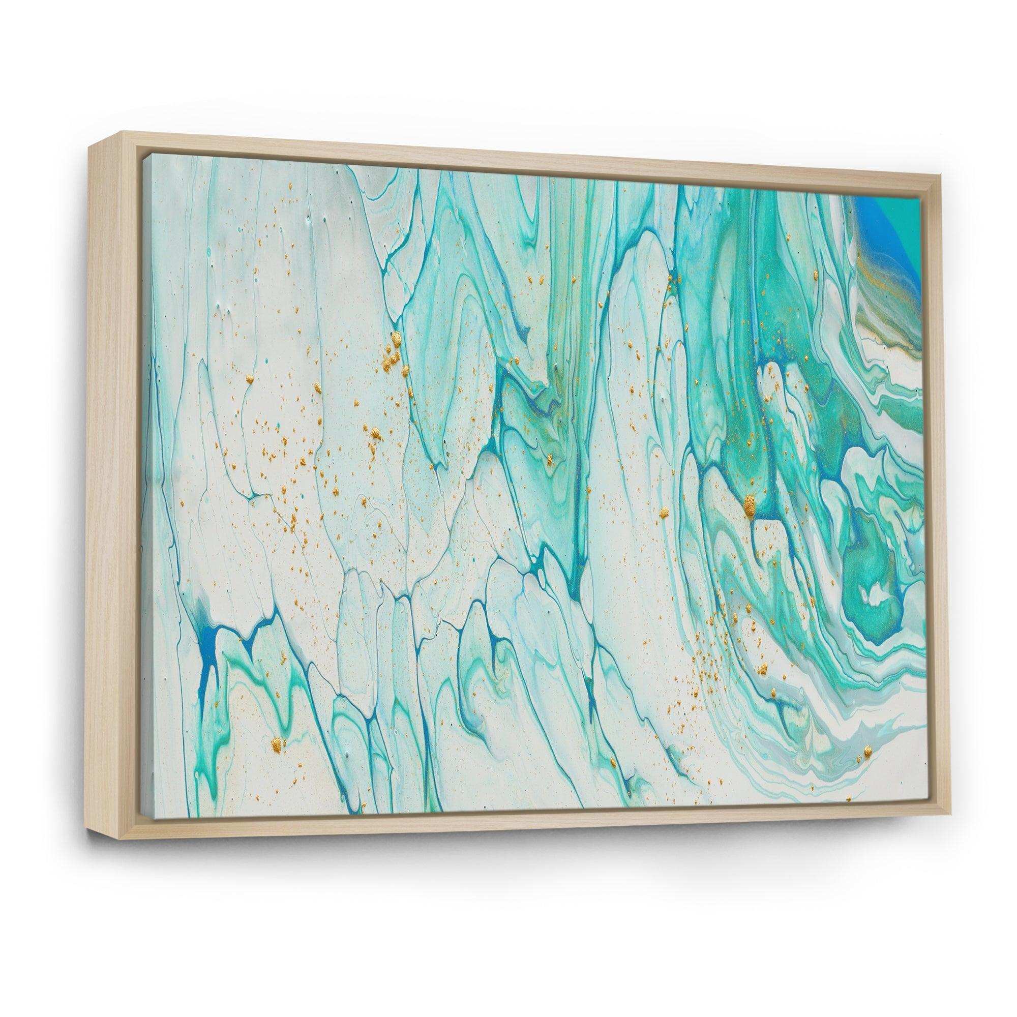 Blue Pastel White and Gold Marble