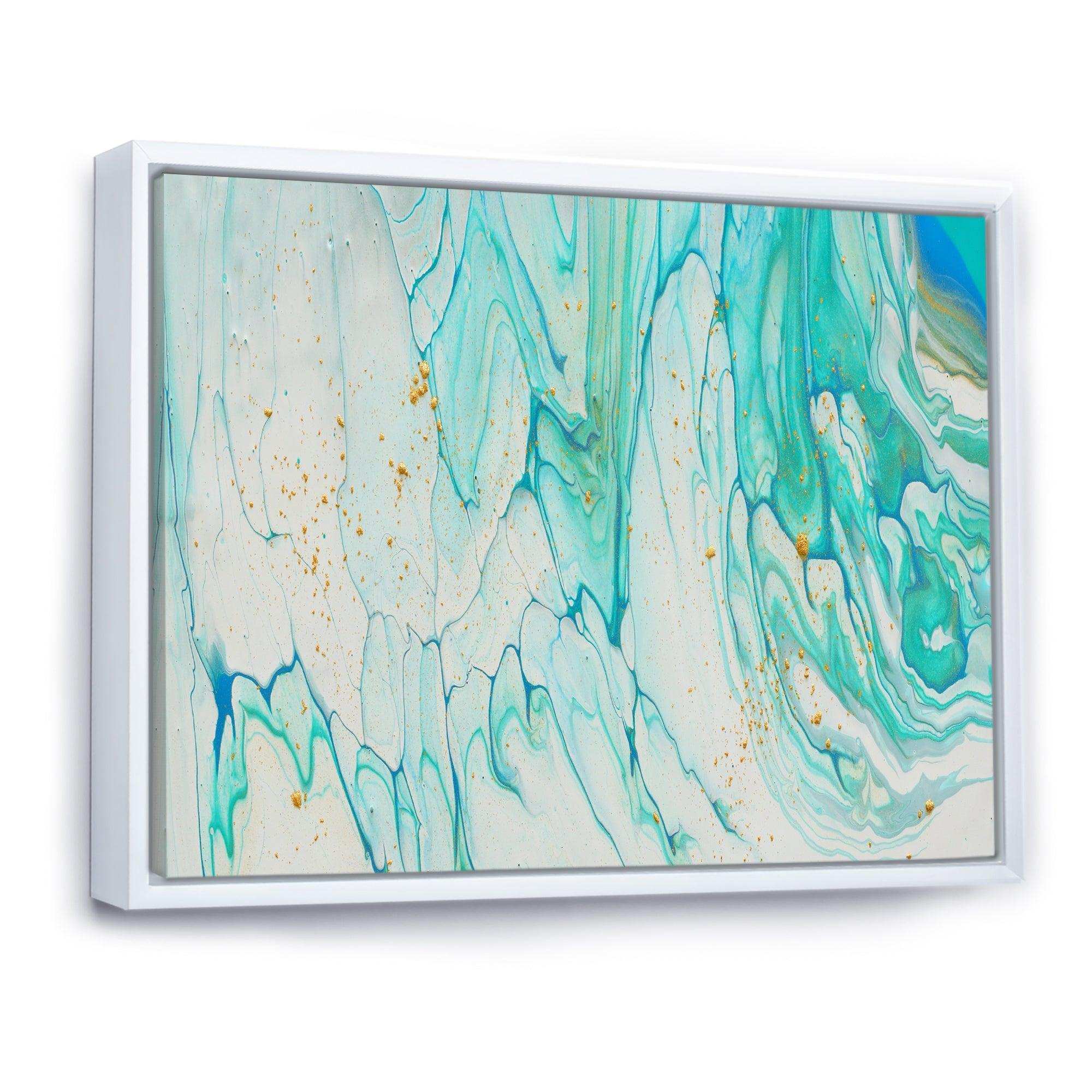 Blue Pastel White and Gold Marble