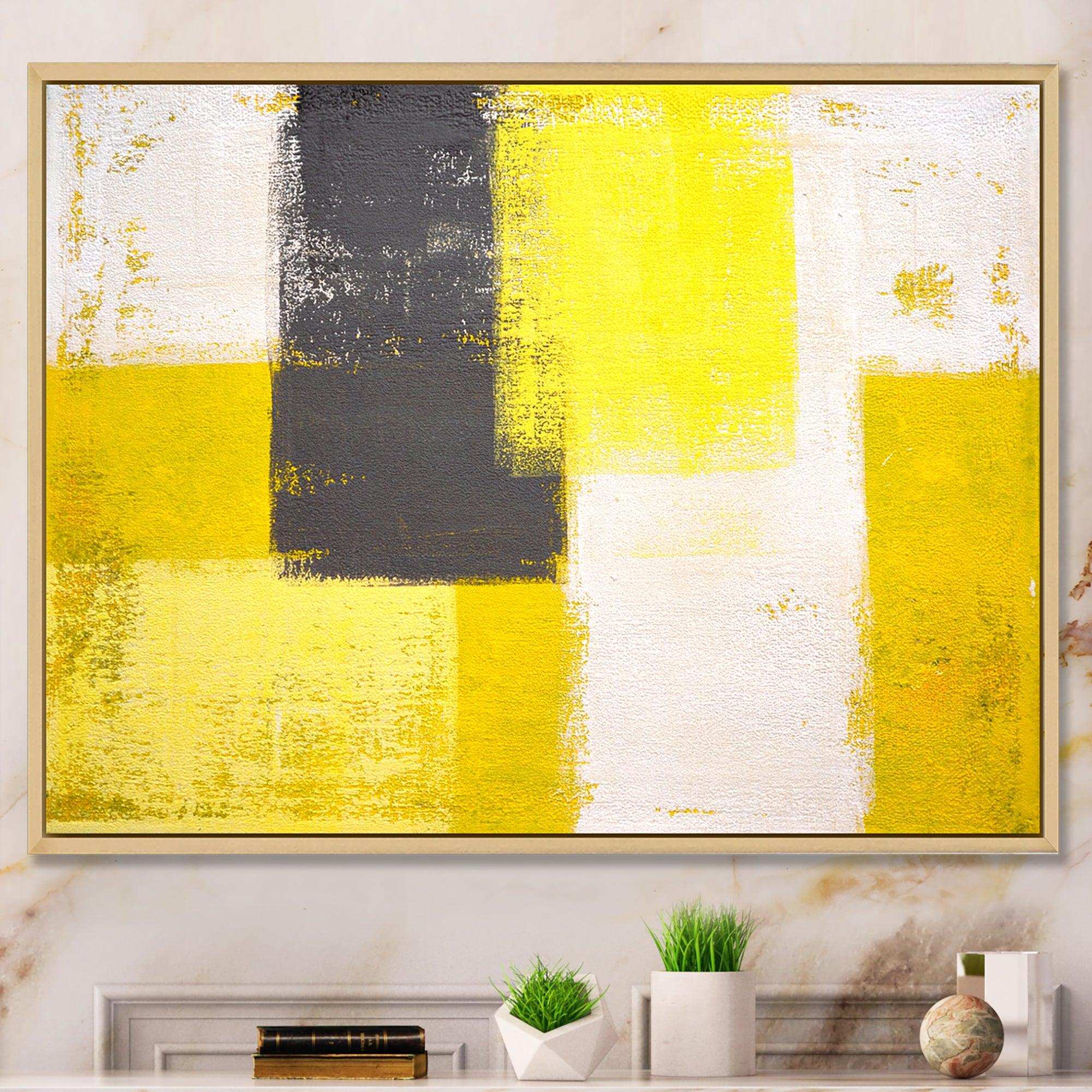 Grey and Yellow Blue Abstract I