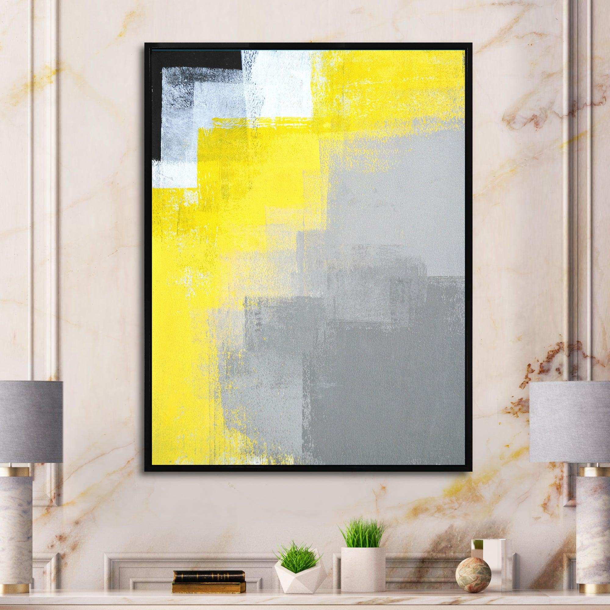 Grey and Yellow Blue Abstract IV