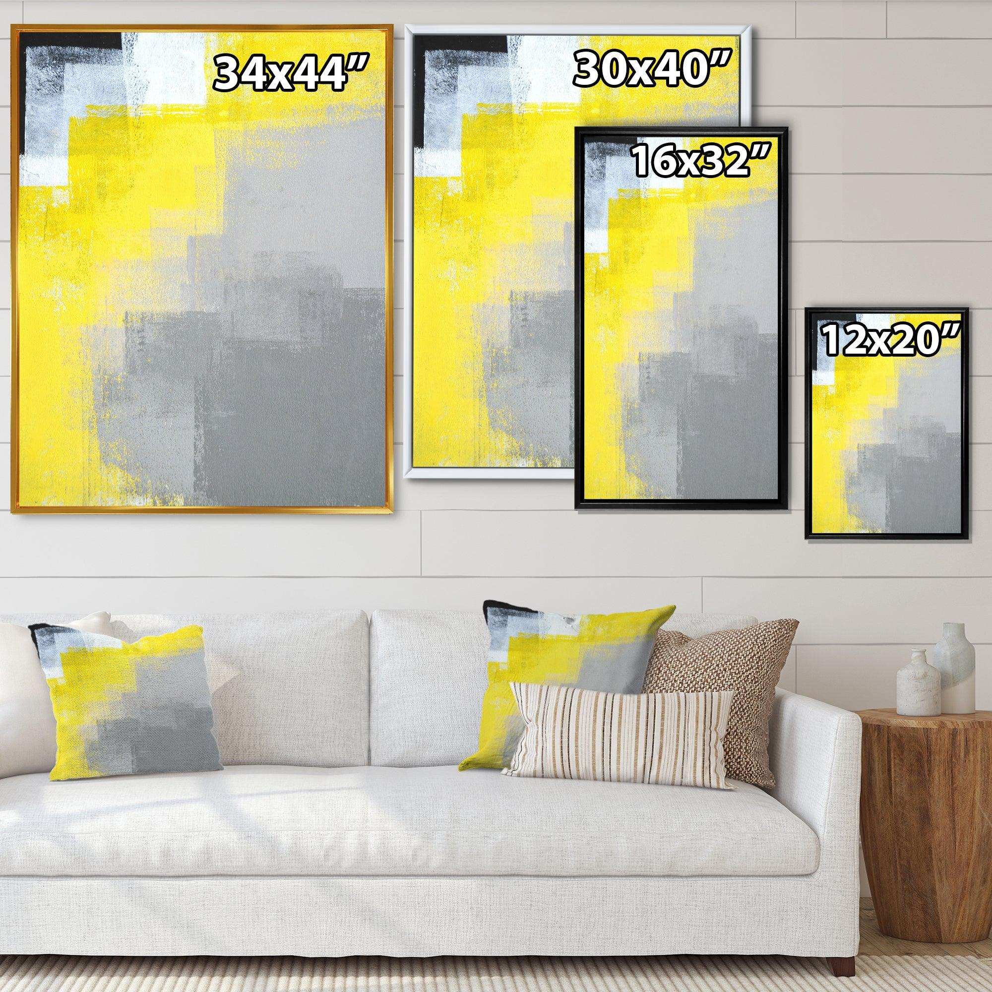 Grey and Yellow Blue Abstract IV