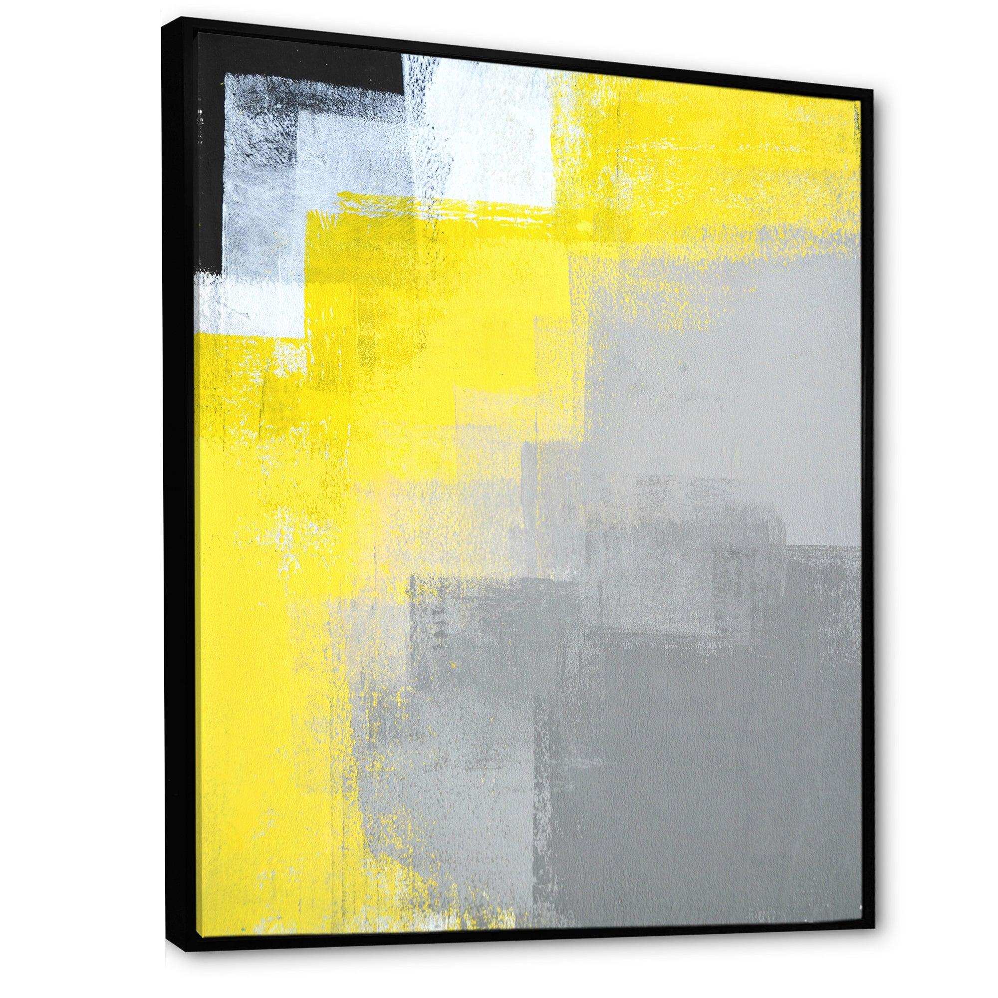 Grey and Yellow Blue Abstract IV