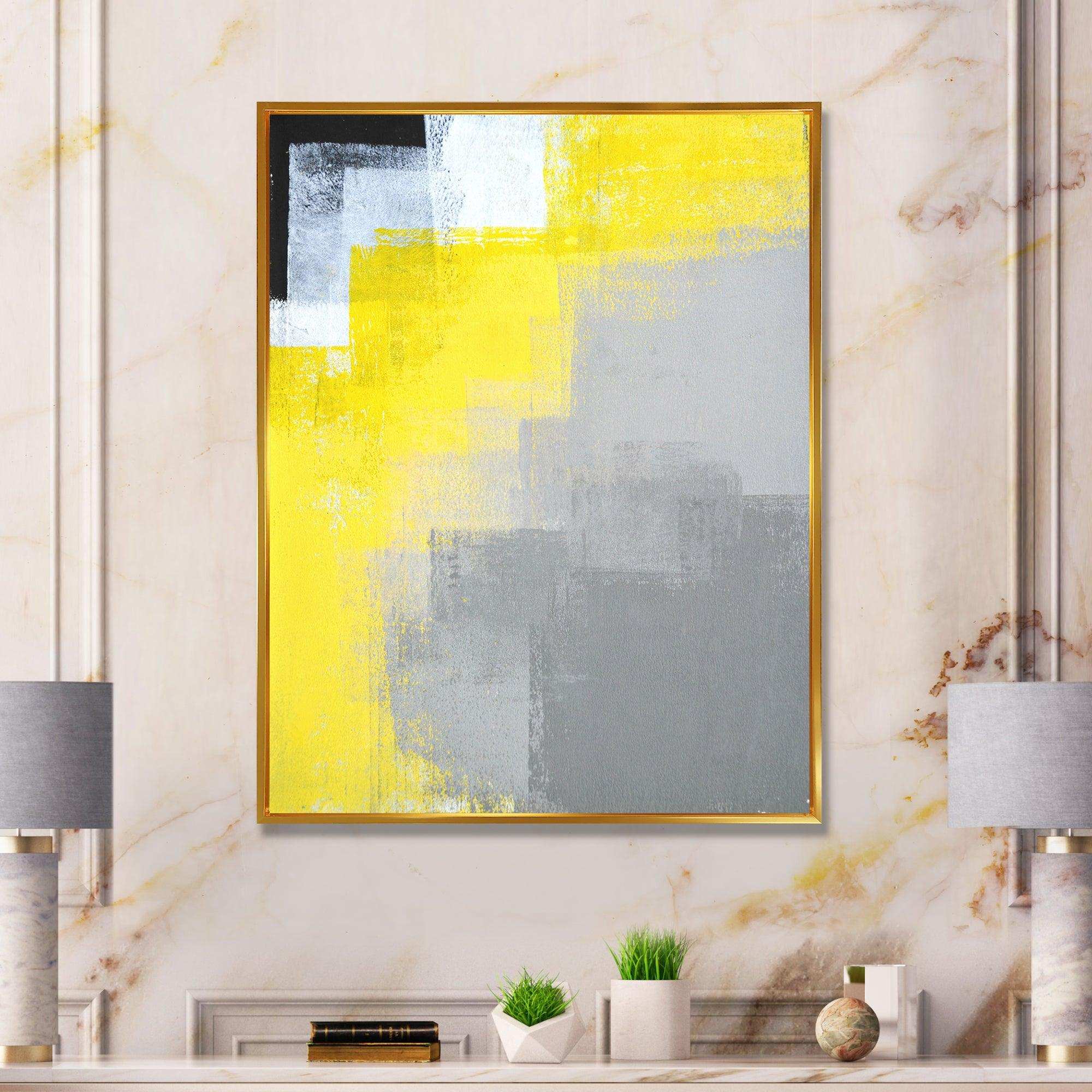 Grey and Yellow Blue Abstract IV