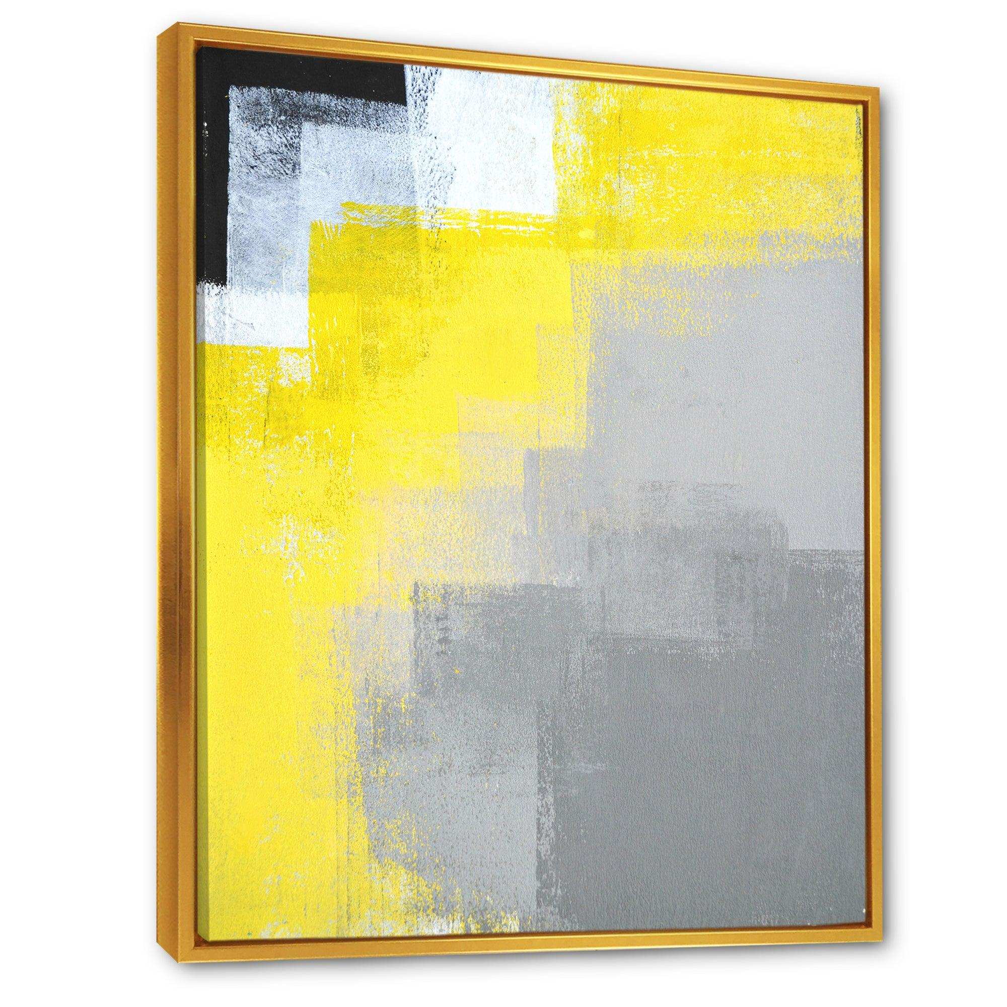 Grey and Yellow Blue Abstract IV