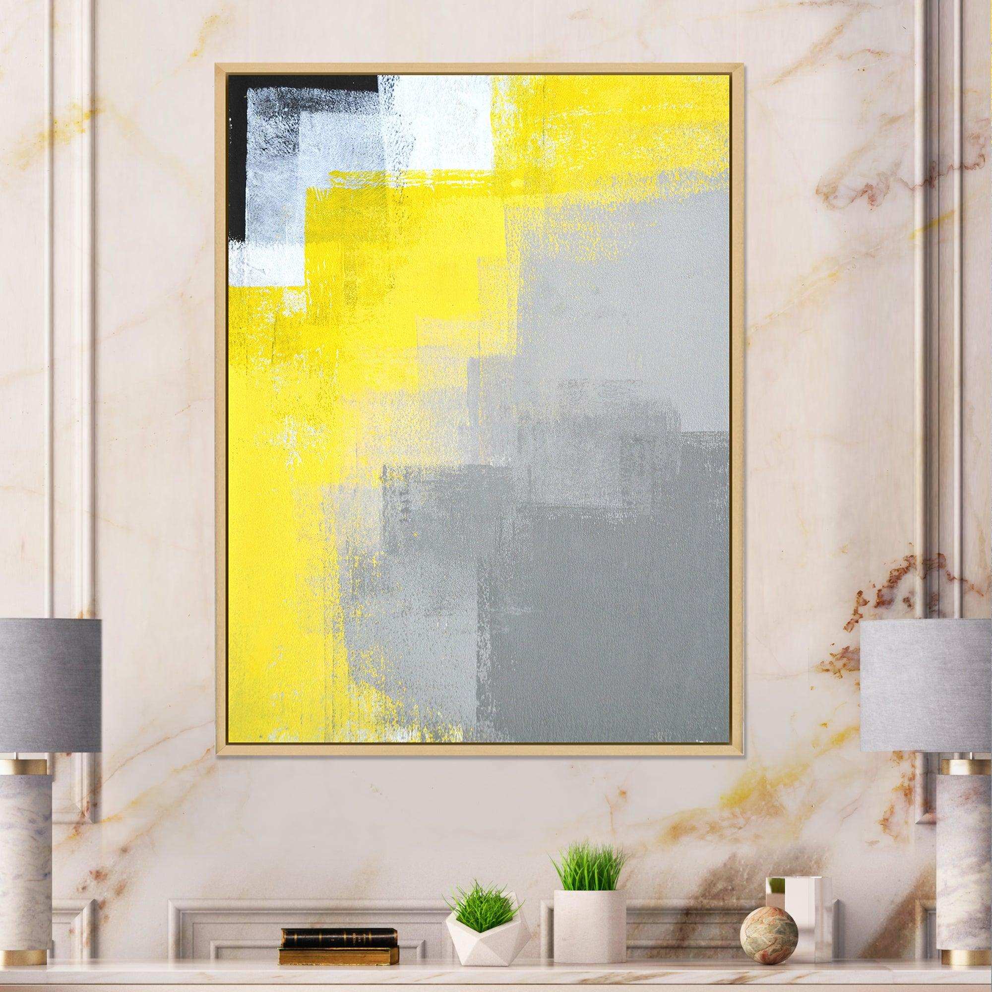 Grey and Yellow Blue Abstract IV