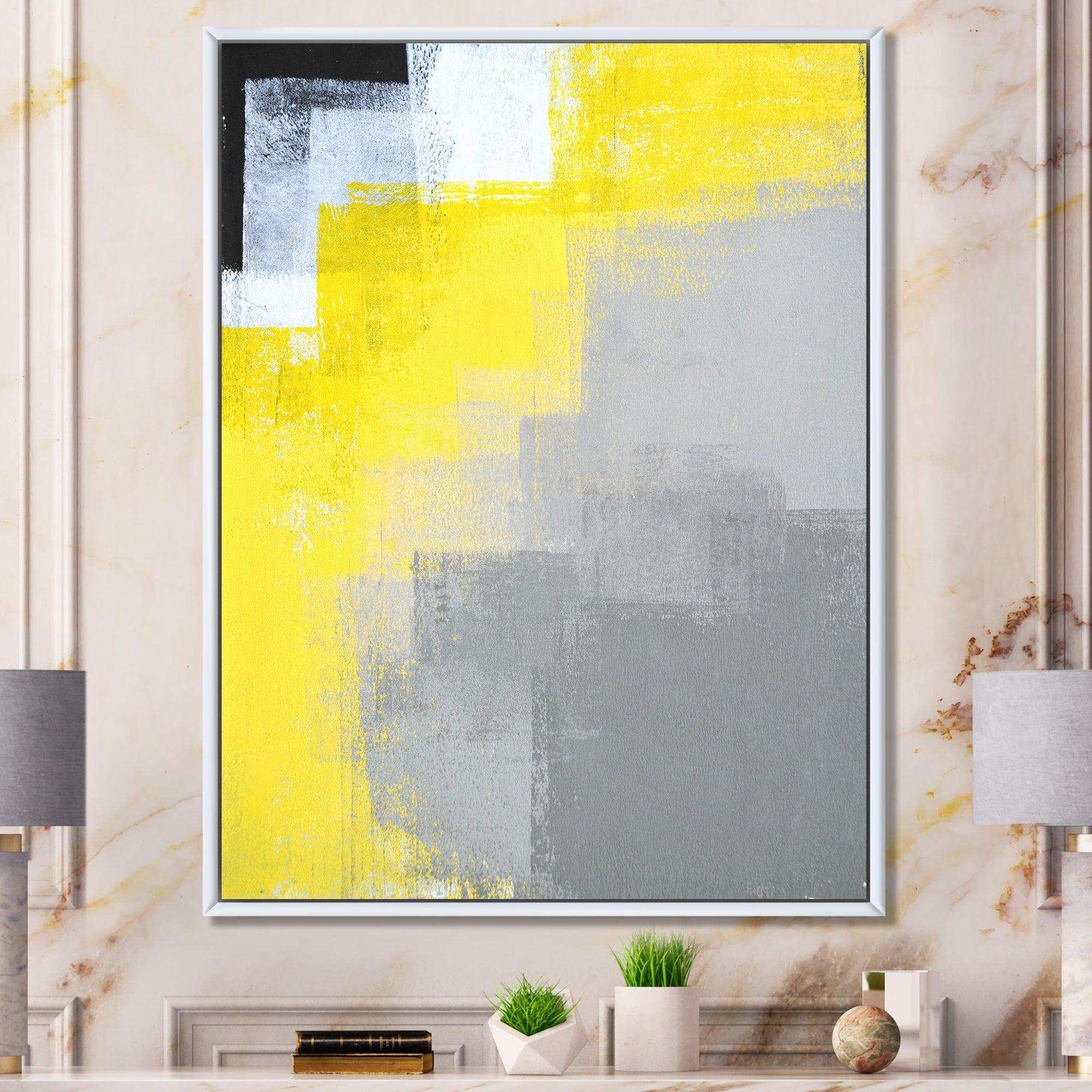 Grey and Yellow Blue Abstract IV