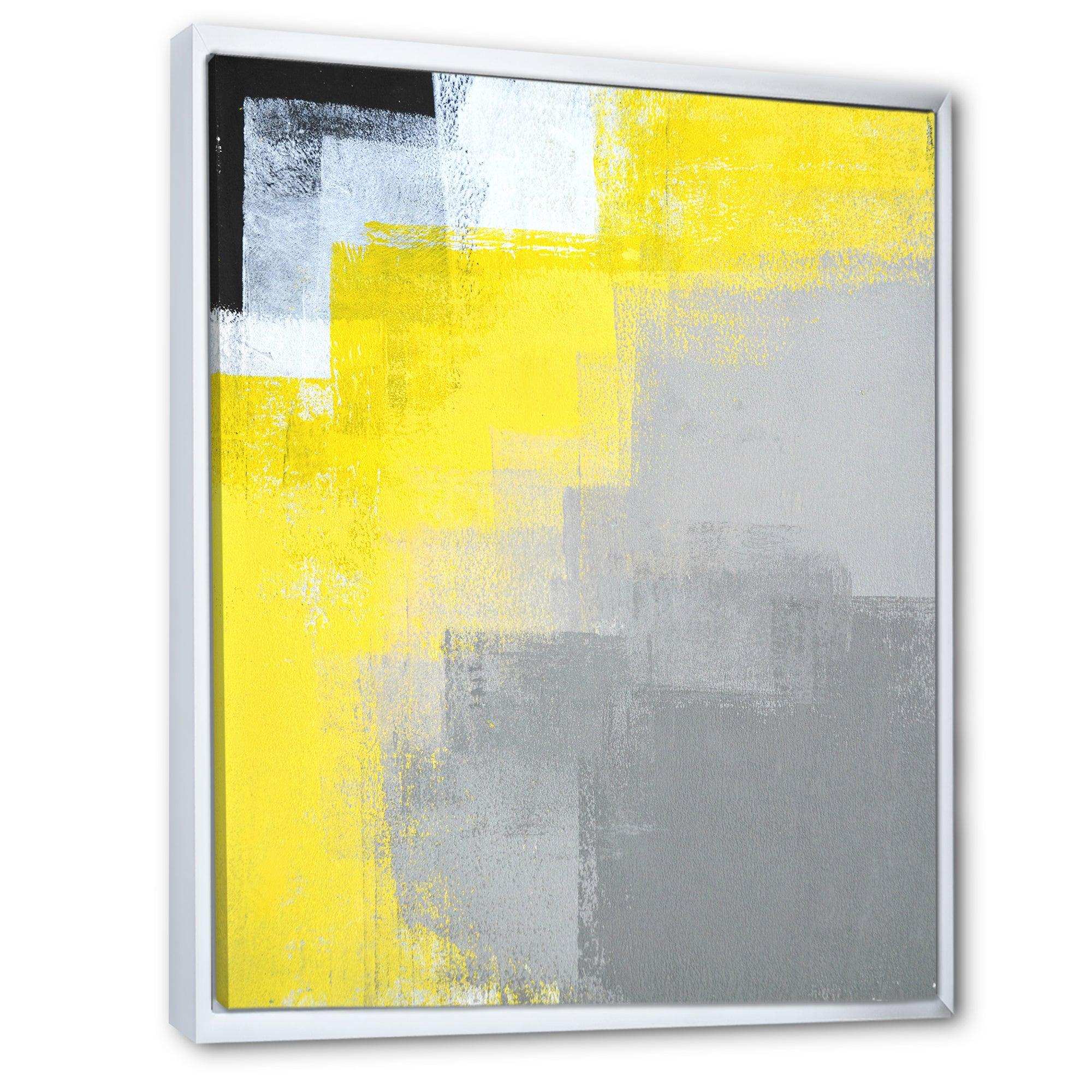 Grey and Yellow Blue Abstract IV