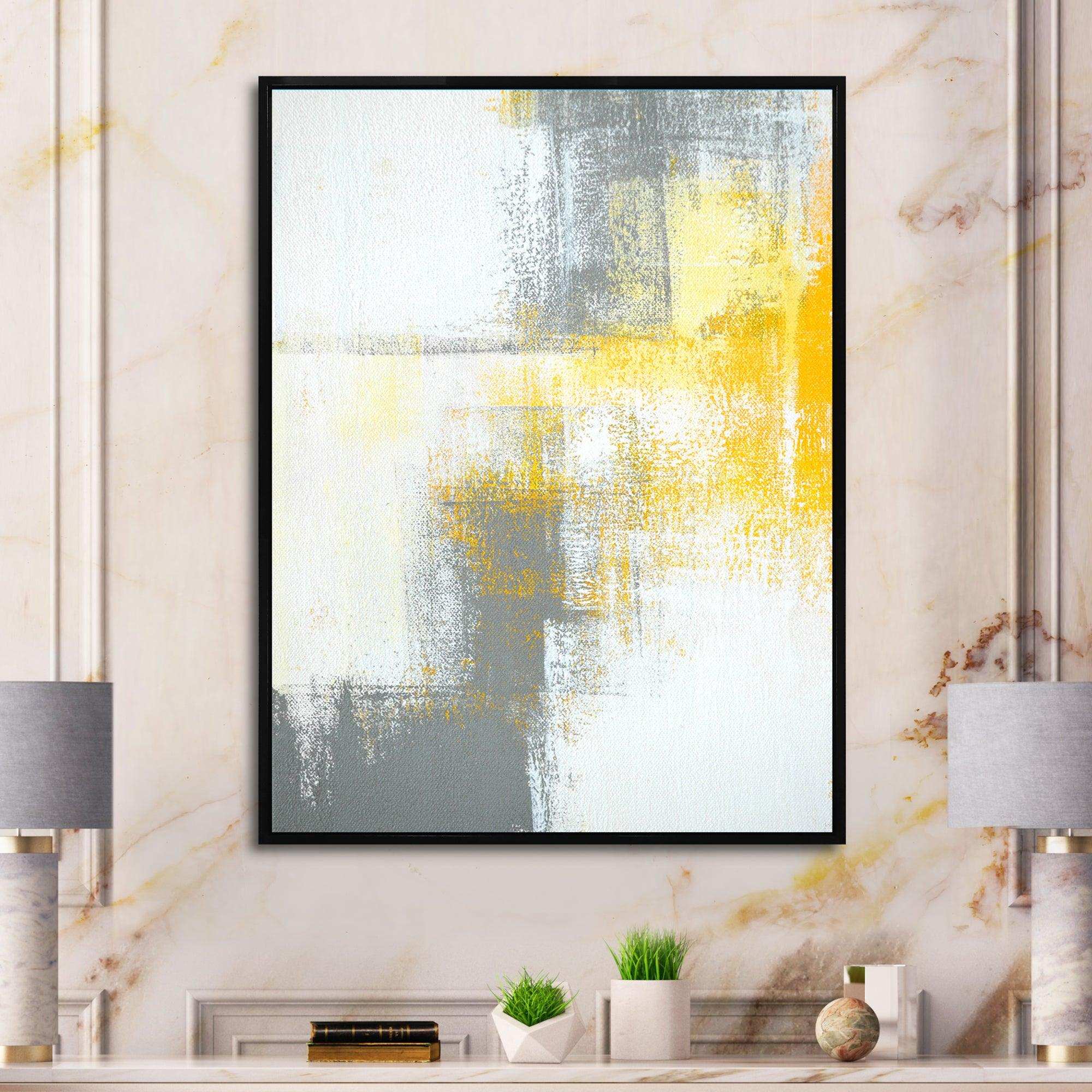 Grey and Yellow Blue Abstract XI