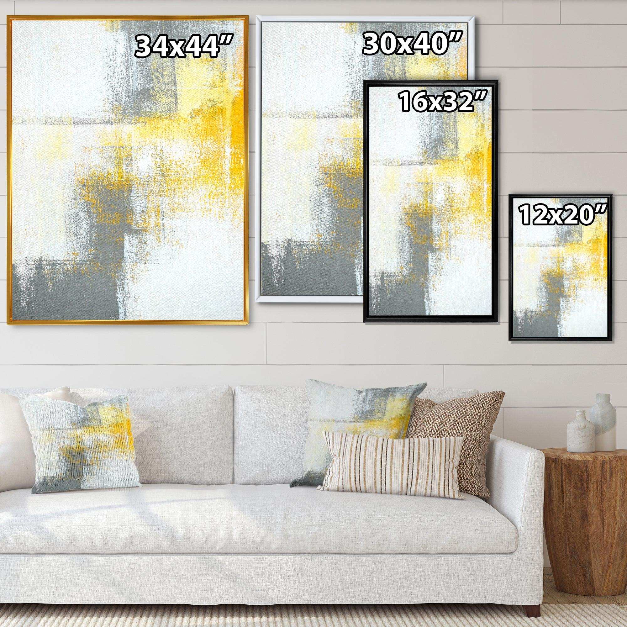 Grey and Yellow Blue Abstract XI