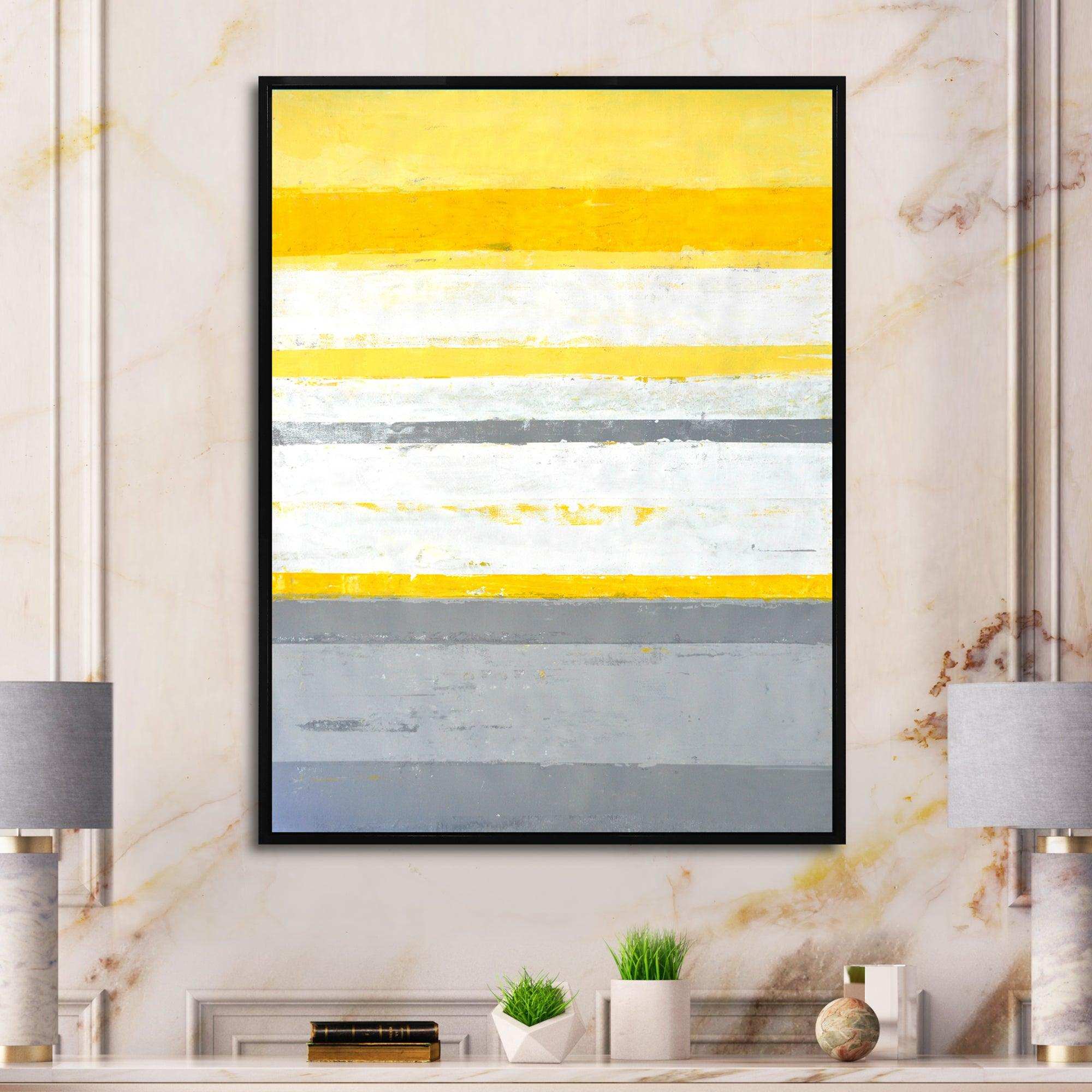 Grey and Yellow Blue Abstract XIII