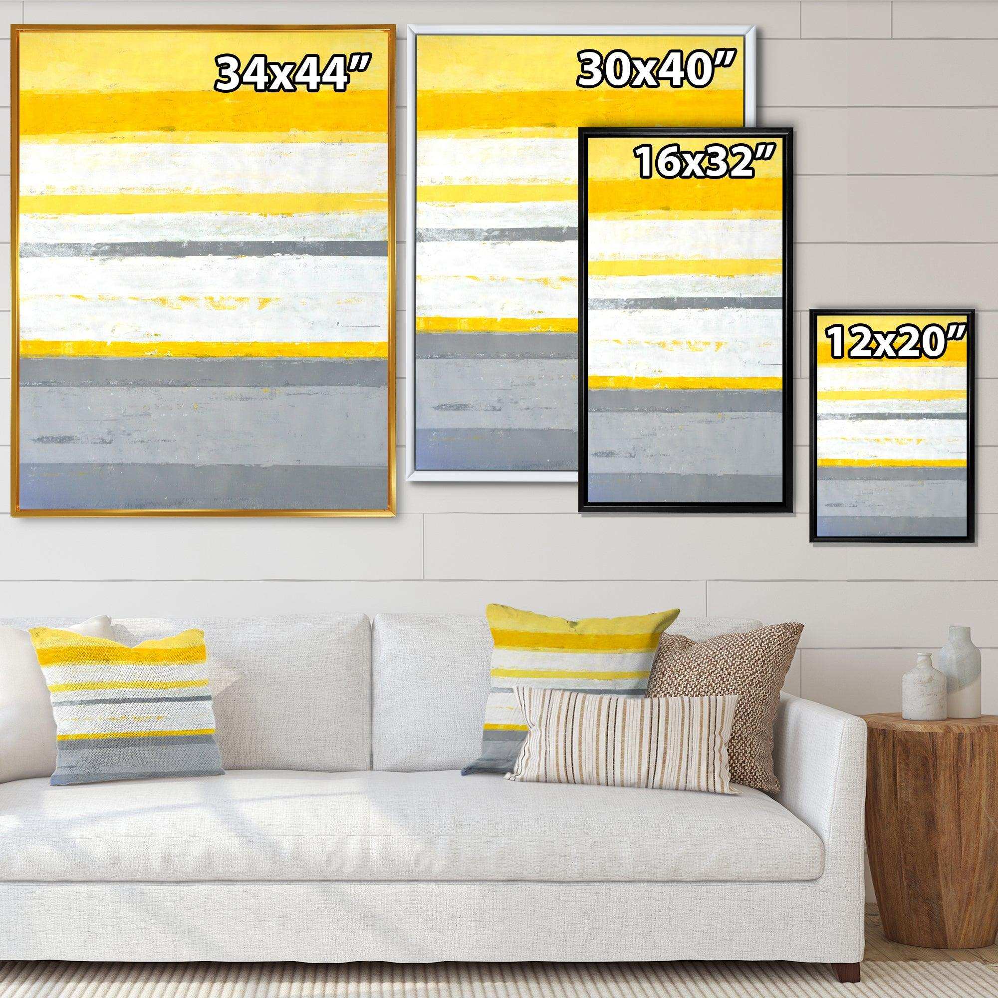 Grey and Yellow Blue Abstract XIII